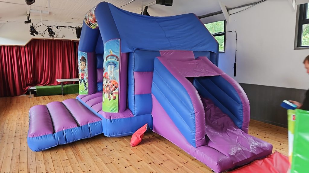 Bouncy Castle in the Village Hall, all ready for Noah's 3rd Birthday Party