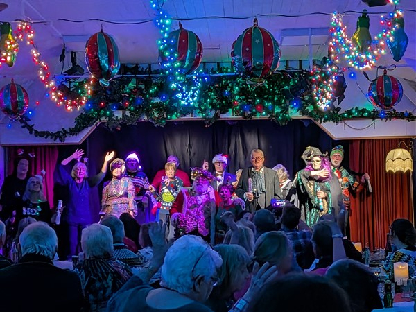 The Ensemble Cast with Santa